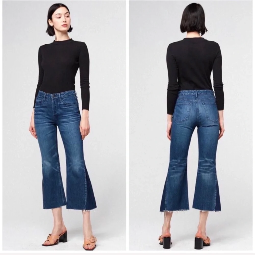 NWT 3x1 Higher Ground Gusset Flared Cropped Jeans - Picture 1 of 10